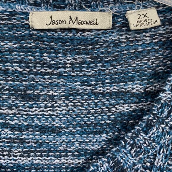 Jason Maxwell Womens Blue Cable Knit Sweater With Pockets Size 2X - Picture 4 of 5